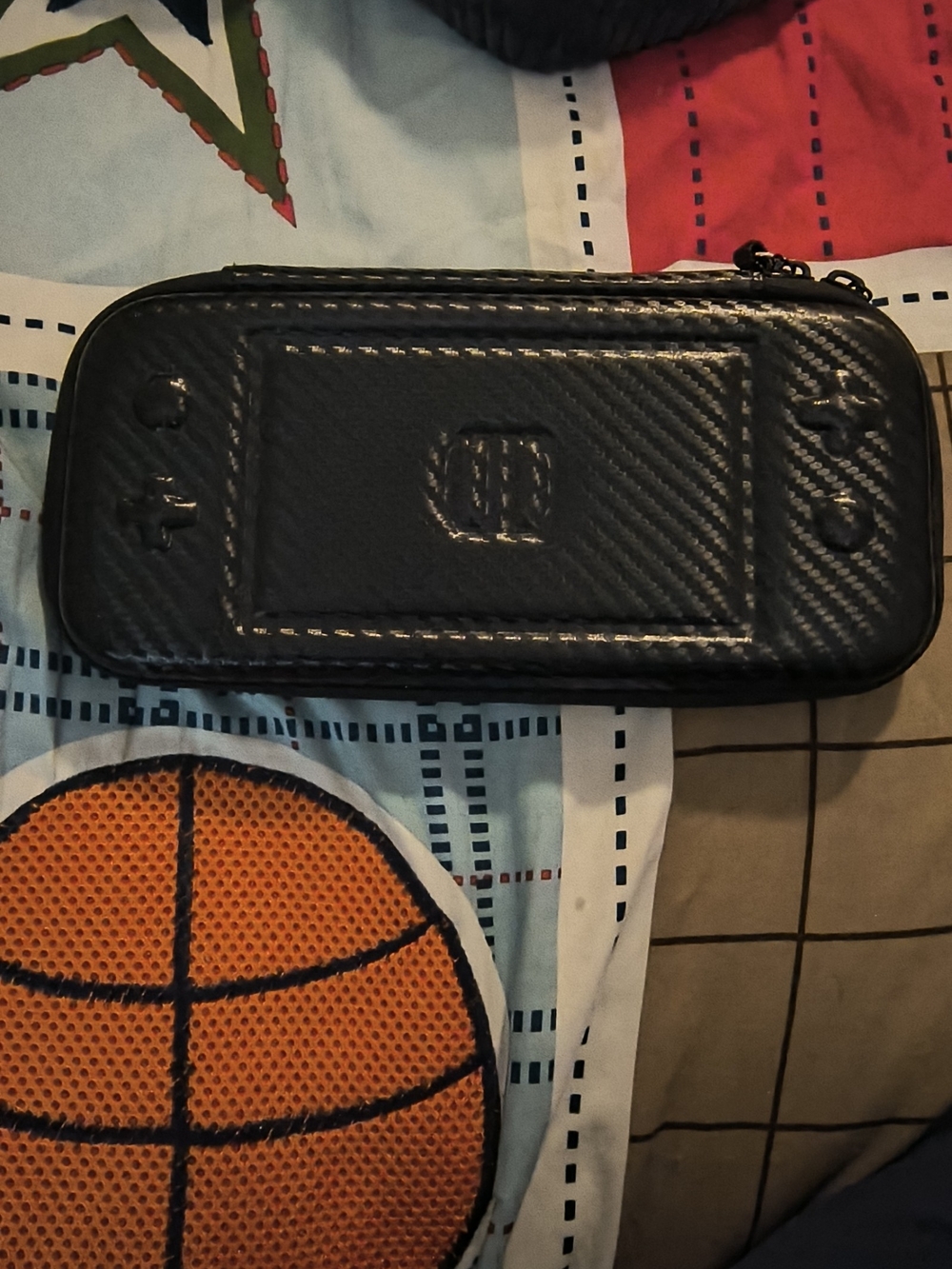 Black Protective Hard Shell Electronics Case with Carbon Texture